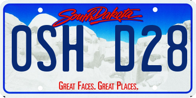 SD license plate 0SHD28