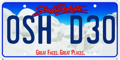 SD license plate 0SHD30