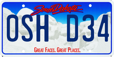 SD license plate 0SHD34
