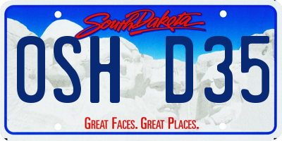 SD license plate 0SHD35