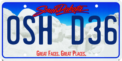 SD license plate 0SHD36