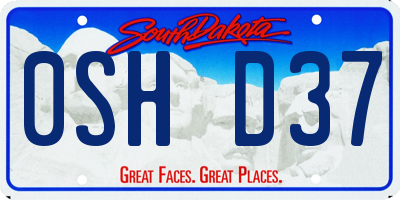 SD license plate 0SHD37