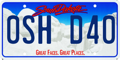 SD license plate 0SHD40