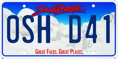 SD license plate 0SHD41
