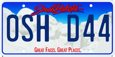 SD license plate 0SHD44