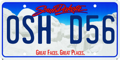 SD license plate 0SHD56