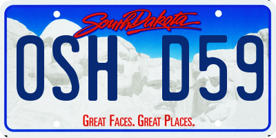 SD license plate 0SHD59