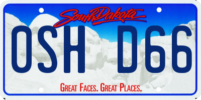 SD license plate 0SHD66