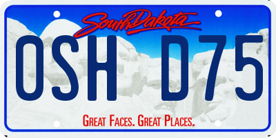 SD license plate 0SHD75