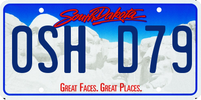 SD license plate 0SHD79