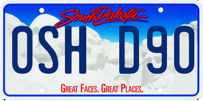 SD license plate 0SHD90