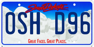 SD license plate 0SHD96