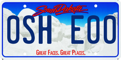 SD license plate 0SHE00