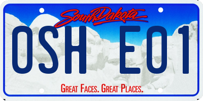 SD license plate 0SHE01