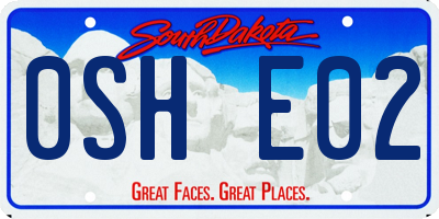 SD license plate 0SHE02