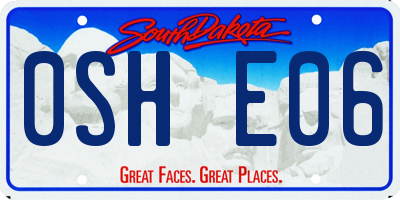 SD license plate 0SHE06