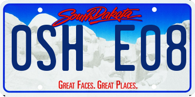 SD license plate 0SHE08