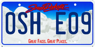 SD license plate 0SHE09