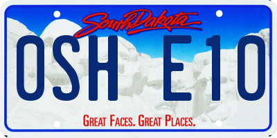 SD license plate 0SHE10