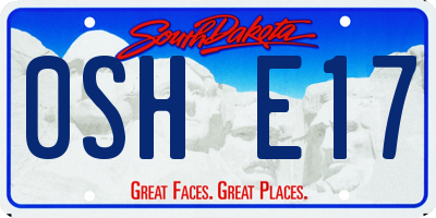 SD license plate 0SHE17