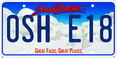 SD license plate 0SHE18