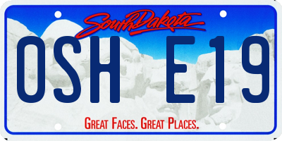 SD license plate 0SHE19