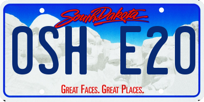SD license plate 0SHE20
