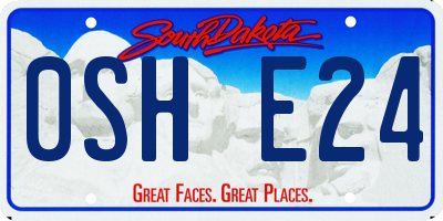 SD license plate 0SHE24