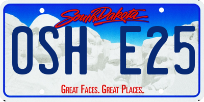 SD license plate 0SHE25