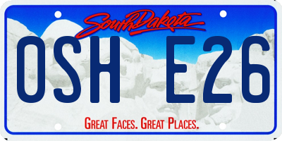 SD license plate 0SHE26