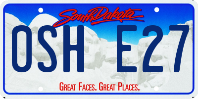 SD license plate 0SHE27