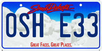 SD license plate 0SHE33