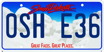 SD license plate 0SHE36