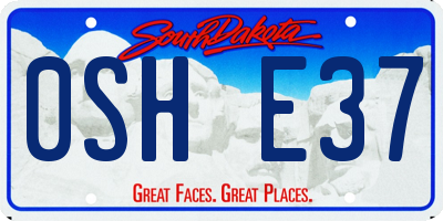 SD license plate 0SHE37