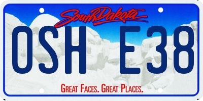 SD license plate 0SHE38