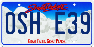 SD license plate 0SHE39