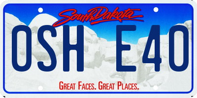 SD license plate 0SHE40