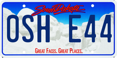 SD license plate 0SHE44
