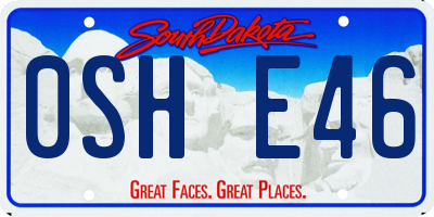 SD license plate 0SHE46