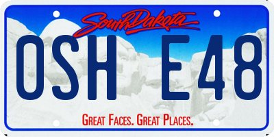 SD license plate 0SHE48