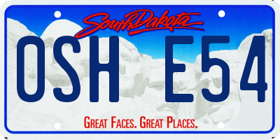 SD license plate 0SHE54