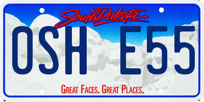 SD license plate 0SHE55