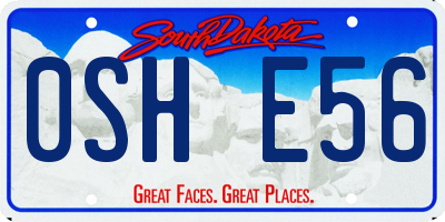 SD license plate 0SHE56