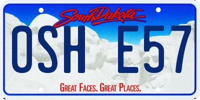 SD license plate 0SHE57