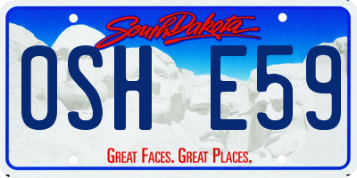 SD license plate 0SHE59
