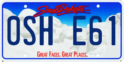 SD license plate 0SHE61