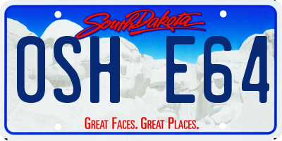 SD license plate 0SHE64