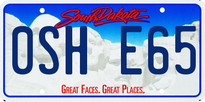SD license plate 0SHE65