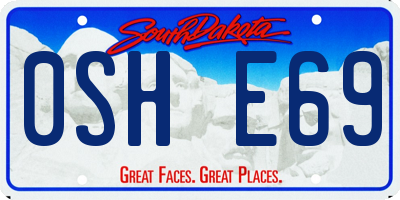 SD license plate 0SHE69