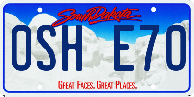 SD license plate 0SHE70